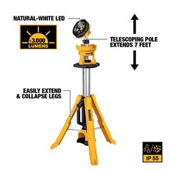 DeWalt 20V MAX 3,000 lm LED Battery Tripod Work Light