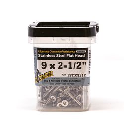 Big Timber No. 9 Sizes X 2-1/2 in. L Star Stainless Steel Deep Wood Screws 110 pk
