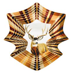 Spinfinity Designs Multi-color Stainless Steel 12 in. Mule Deer Large Outdoor Spinner