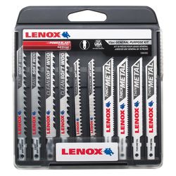 LENOX 4 - 5 in. Bi-Metal T-Shank Jig Saw Blade Set Assorted TPI 10 pk