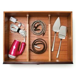 Lipper International 4.125 in. H X 0.625 in. W X 17.375 in. D Bamboo Adjustable Drawer Divider