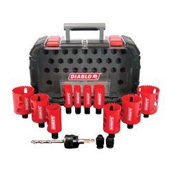 Diablo Snap-Lock Plus Bi-Metal Diablo Mandrel 2-3/8 in. L Hole Saw Kit Arbor Included