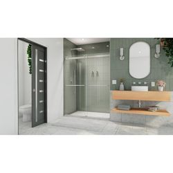 DreamLine Essence 76 in. H X 56-60 in. W Brushed Nickel Frameless Shower Door