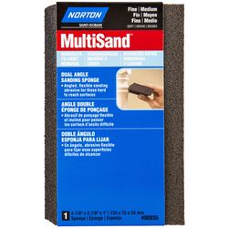 Norton 4.875 in. L X 2.88 in. W X 1 in. 80/120 Grit Fine/Medium Dual Angle Sanding Sponge