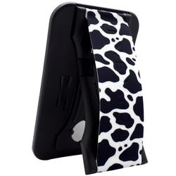 LoveHandle Black/White Cowhide Cell Phone Grip For All Mobile Devices 0.31 ft. L