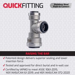 QuickFitting Push to Connect 3/4 in. PF Steel Reducing Tee