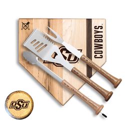 Baseball BBQ NCAA Stainless Steel Natural Grill Tool Set