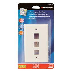 Monster Just Hook It Up Almond 3 gang Plastic Keystone Wall Plate 1 pk