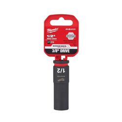 Milwaukee Shockwave 1/2 in. X 3/8 in. drive SAE 6 Point Deep Impact Socket 1 pc