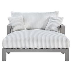 Signature Design by Ashley Moonlight Gray Aluminum Frame Chaise Lounge White
