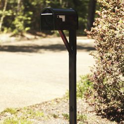 Architectural Mailboxes 59.9 in. Powder Coated Black Galvanized Steel Mailbox Post