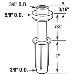 Prime-Line 5/8 in. D X 2.06 in. L Matte Silver Nylon Bi-Fold Door Guide Rod 2 pc