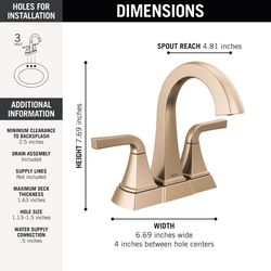 Delta Knoxville Bronzed Gold Transitional Centerset Bathroom Sink Faucet 4 in.