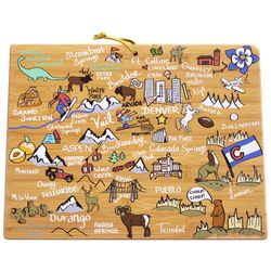 Totally Bamboo Fish Kiss 14.5 in. L X 10.75 in. W X 0.63 in. Bamboo Colorado Serving & Cutting Board