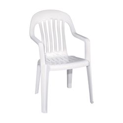 Adams White Polypropylene Frame High-Back Chair