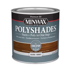 Minwax PolyShades Semi-Transparent Gloss Honey Oil-Based Stain/Polyurethane Finish 1/2 pt