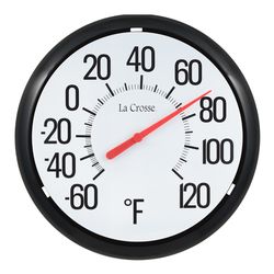 La Crosse Technology Dial Thermometer Plastic White 11.38 in.