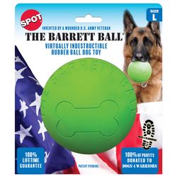 Spot Barrett Ball For Dog Green Rubber Ball Dog Toy Large 1 pk
