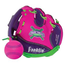Franklin Air Tech Pink/Purple PVC Right-handed Baseball Glove 8.5 in. 1 pk