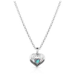 Montana Silversmiths Women's Fierce Hearts Silver/Turquoise Necklace
