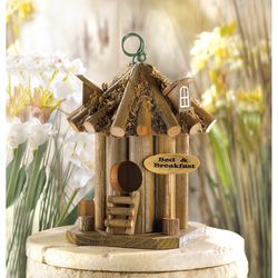 Songbird Valley Bed & Breakfast 9 in. H X 5 in. W X 5 in. L Wood Bird House