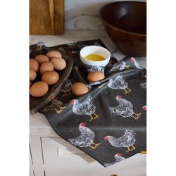 Geometry Multicolor Polyester Hen House Kitchen Towel 1 pk