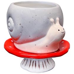 Streamline Ceramic Planter Red/White