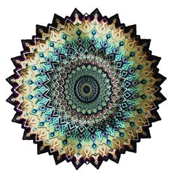 Spinfinity Designs Multi-color Stainless Steel 12 in. Mandala Earth Large Outdoor Spinner