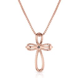 Montana Silversmiths Women's His Grace Rose Gold and TQ Cross Necklace