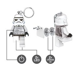 LEGO Star Wars Plastic White Stormtrooper Keychain w/LED Light
