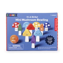 Kikkerland Kidoki Mini Mushroom Bowling Multicolored 11 pc