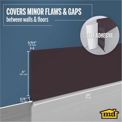 M-D Building Products 4 in. H X 0.08 in. W X 20 ft. L Prefinished Brown Vinyl Wall Base