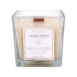 House of Velas Candlewood White Vanilla Woods Scent Candle 15 oz