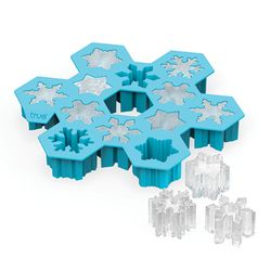 True Snowflake 12 cubes oz Blue Silicone Ice Mold