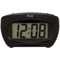 La Crosse Technology Equity 3 in. Black Alarm Clock LCD Battery Operated