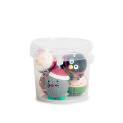 HuggleHounds RuffTex Assorted Latex Bucket O Squeaks Dog Toy 5 pk