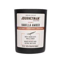 House of Velas Journeyman Black Vanilla Amber Scent Candle 15 oz