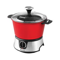 Starfrit Red 3.2 qt Stainless Steel Fondue Set