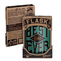 Lucky Jack 8 oz Stainless Steel Best Dad Ever Hip Flask