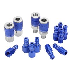 Legacy ColorConnex Aluminum/Steel Air Coupler and Plug Set 1/4 in. 14 pc