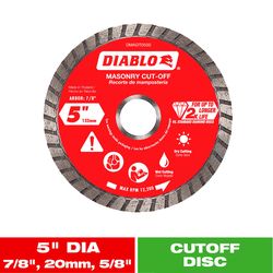 Diablo 5 in. D X 7/8 in. X .08 in. thick Diamond Masonry Cut-Off Disc 1 pk