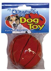 Boss Pet Digger's For Dog Orange Latex Basketball Squeaky Dog Toy Medium 1 pk