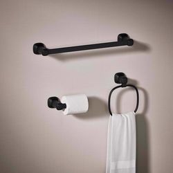 Kohler Envelu Matte Black Bathroom Hardware Kit Metal