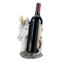 Dragon Crest 9.75 in. H X 6 in. L White Poly Resin Wine Bottle Holder