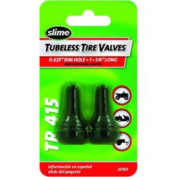 Slime Rubber 1 psi Tubeless Tire Valve 2 pk