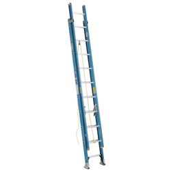 Werner 20 ft. H Fiberglass Extension Ladder Type I 250 lb. cap.