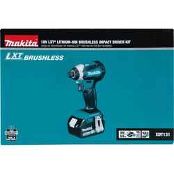 Makita LXT 18 V 1/4 in. Cordless Brushless Impact Driver Kit (Battery & Charger)