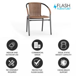 Flash Furniture Black Aluminum Frame Stackable Chair