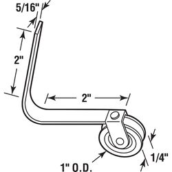 Prime-Line 1 in. D X 1/4 in. L Mill Nylon/Steel Spring Tension Roller Assembly 2 pk