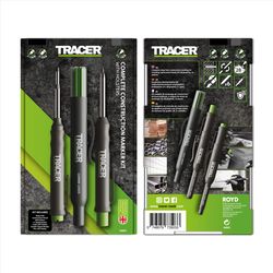 TRACER 6 in. L Deep Hole Deep Hole Marker Black 3 pc